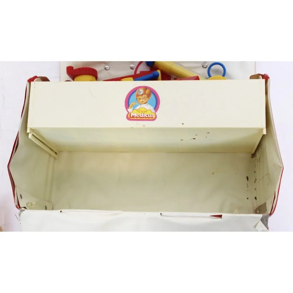 Doctor Medicus Kid Med Kit Box Medicine Pretend Play Vinyl Fold Out Storage Case